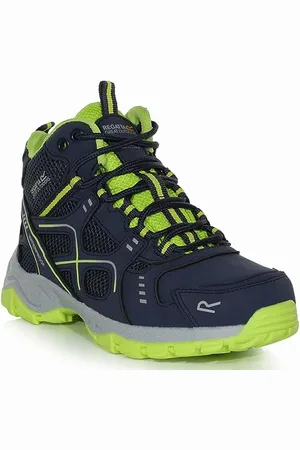Regatta Mixte Enfant Vendeavourbootjnr Chaussure de randonnée, Bleu Marine/Vert Citron, 29 EU