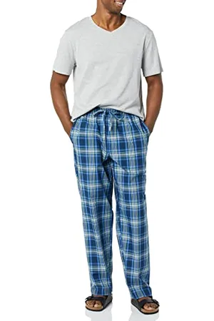 Amazon Pyjama avec Pantalon en Popeline de Coton et T-Shirt en Jersey de Coton Homme, , S