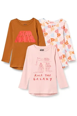 Amazon Disney | Marvel | Star Wars | Frozen | Princess T- Shirts Tuniques à Manches Longues Fille, Lot de 3, , 9 ans