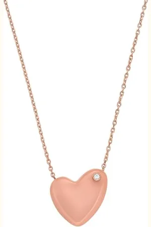 Skagen Collier pendentif Sofie , en verre de mer en forme de cœur, rose, pour femme, SKJ1803791