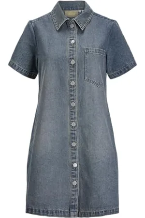 JJXX Jxamara SS Dress DNM Robe en Jean, , M Femmes