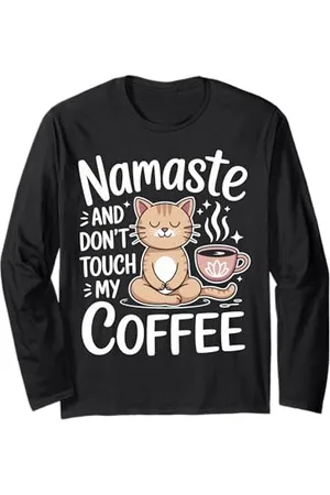 ARTIPALATI Maman Yoga Café Drôle Namaste Slogan Design Fête des Mères Manche Longue