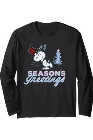 Peanuts Christmas Gifts Snoopy Seasons Greetings Arbre rétro années 90 Manche Longue