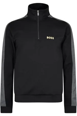 HUGO BOSS Tracksuit 1/4 Jacket Loungewear_Veste, Black, L Men