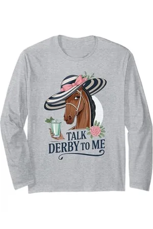 Threadrock Talk Derby to Me T-shirt humoristique pour fan de course de chevaux Manche Longue