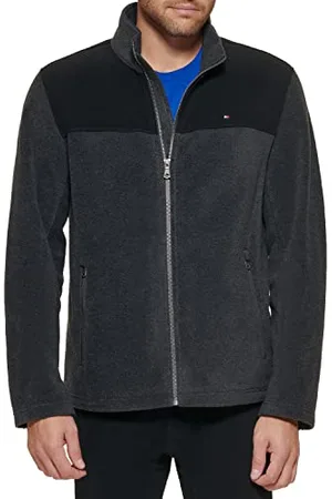 Tommy Hilfiger Lightweight Polar Fleece Jacket Veste Polaire, Noir/Gris Anthracite, 4X Homme