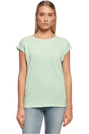 Build Your Brand Ladies Extended Shoulder Tee T-Shirt, Menthe néo, L Femmes