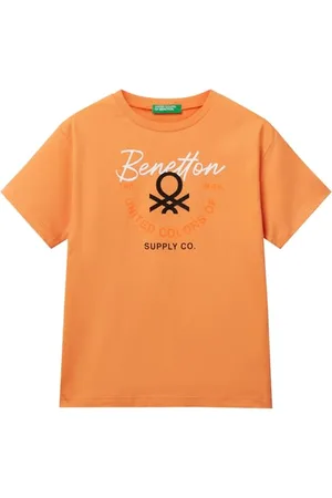 Benetton T- Shirt 3i1xc10oo, Orange, 122 cm Garçon