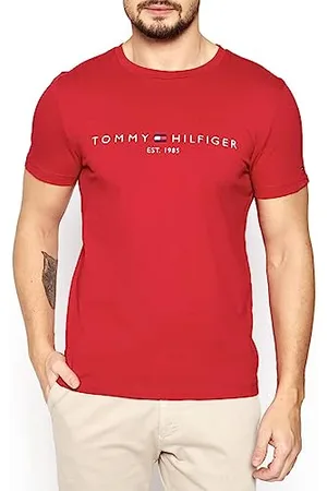 Tommy Hilfiger T-Shirt Homme Manches Courtes Tommy Logo Encolure Ronde, , XXL