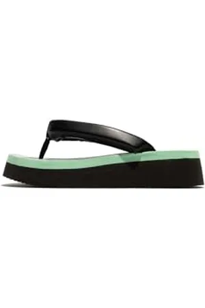 Fly London Femme COLY287FLY Sandal, Black/Spearmint, 40 EU