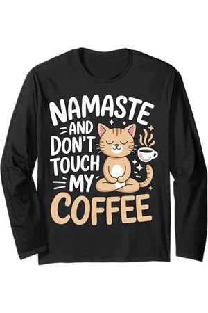 ARTIPALATI Maman Yoga Café Drôle Namaste Slogan Design Fête des Mères Manche Longue