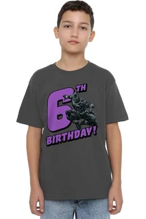 Black Panther Mandarin creative ltd Birthday 6 Unisex Kids T Shirt, , 5-6 Ans Garçon