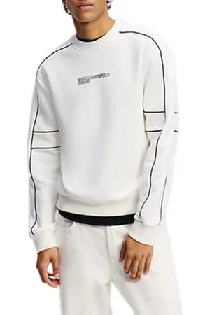 Karl Lagerfeld Regular Piping Sweat Maillot de survêtement, Blanc, XXL Homme
