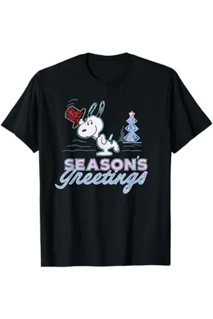 Peanuts Christmas Gifts Snoopy Seasons Greetings Arbre rétro années 90 T-Shirt