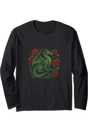 Cat Snugg Rose Dragon Illustration Roses Épineux Dragons Manche Longue