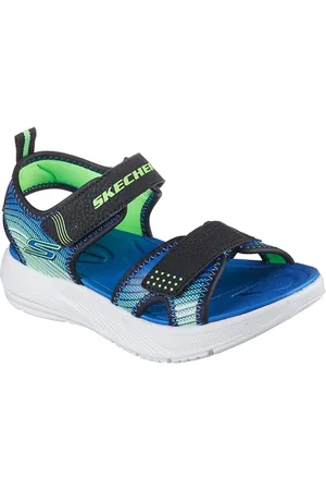 Skechers Bébé garçon Microspec-Splash Sandale Plate, Black, 20 EU