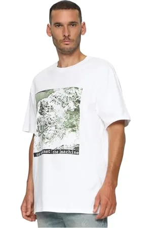Mister Tee Mt2471-rage Against The Machine Oversize Tee T-Shirt, Blanc, S Grande Taille Tall Hommes