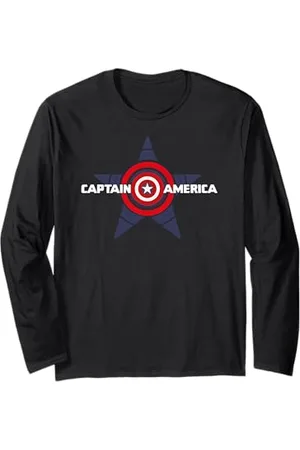 Marvel Captain America Shield Avenger Star Superhero Manche Longue