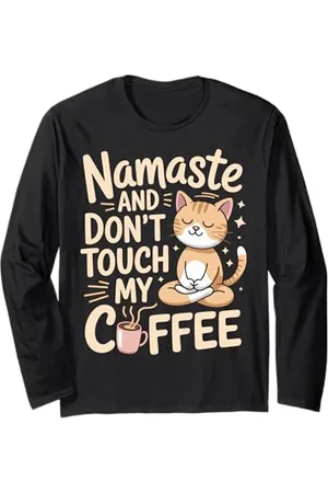 ARTIPALATI Maman Yoga Café Drôle Namaste Slogan Design Fête des Mères Manche Longue