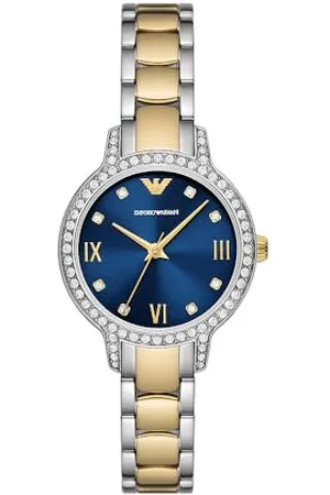 Emporio Armani Montre analogique pour femme à quartz avec bracelet en acier inoxydable, multicolore, AR11576