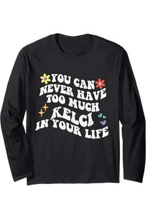 Personalized First Name outfit For Women Retro Groovy, vous ne pourrez jamais avoir trop de Kelci dans votre vie Manche Longue