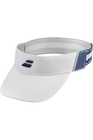 Babolat Visière de Sport Modèle UV Protect, Couleur Blanc/Bleu, Matière Légère et Confortable, Séchage Rapide, Réglable et Ajustable à l