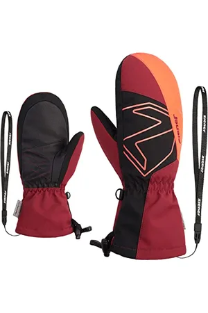 Ziener LAVALINO Moufles de Ski pour Enfants | imperméable, Extra Chaud, Laine Rouge, 4,5