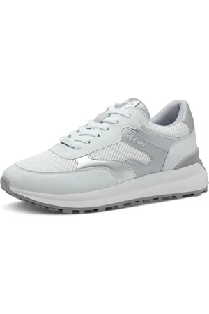 QS by s.Oliver Femme Damen Sneaker Low 5-23660-43 Basket, Blanc/Argent, 39 EU