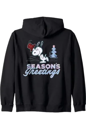 Peanuts Christmas Gifts Snoopy Seasons Greetings Arbre rétro années 90 Sweat à Capuche