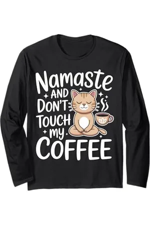 ARTIPALATI Maman Yoga Café Drôle Namaste Slogan Design Fête des Mères Manche Longue