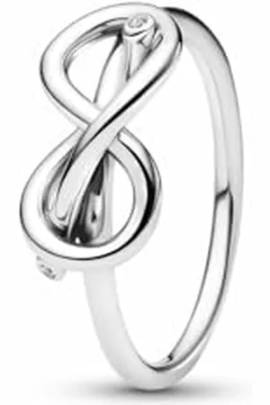 PANDORA Moments 193759C01-52 Bague nœud infini en argent sterling avec oxyde de zirconium Taille 52, Argent sterling, Zircone cubique