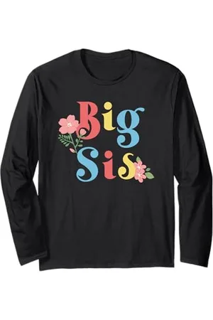 Graphic Tee Big Sister Flowers Manche Longue