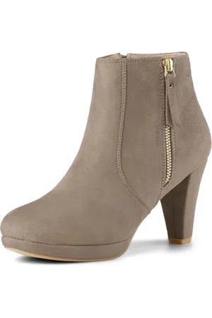 Allegra K Femmes Zip latéral Bas Plate-Forme épais Talon Cheville Bottillons 39