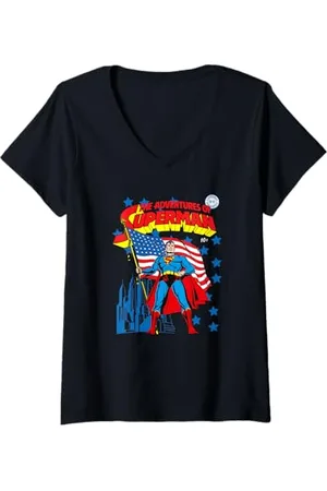 DC Comics Originals Femme Superman Save The World T-Shirt avec Col en V
