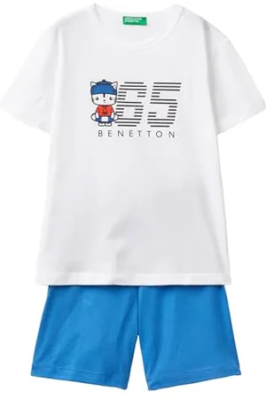 Benetton Comp(T-Shirt + Short) 3096gk00i Pantalon, , 2 Ans Garçon