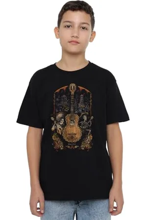 Disney Mandarin creative ltd Coco Painted Poster with Guitar, Ernest, Miguel and Hector Unisex Kids T Shirt, , 7-8 Ans Garçon