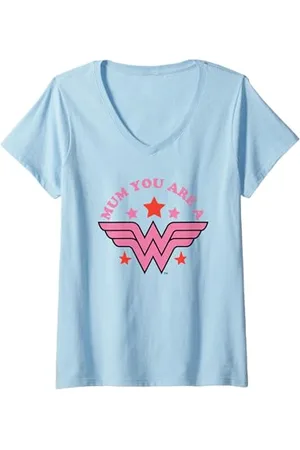 DC Comics Originals Femme My Mum Is Wonder Woman T-Shirt avec Col en V