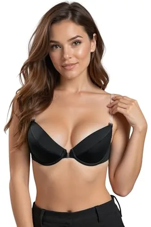 Vivisence Eve 1012 Soutien-Gorge Push-Up Dos Nu Bretelles Transparentes Amovibles Femme Top Qualité- Fabriqué en UE, ,90A