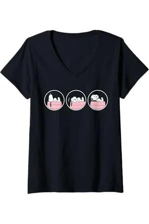 Peanuts Femme - Snoopy Three Circle T-Shirt avec Col en V