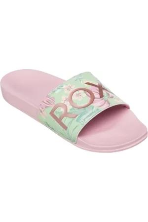 Roxy Femme Slippy II Sandale, Vert/Rose, 41 EU
