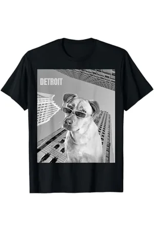 Detroit Original Apparel Detroit Cool Dog Lunettes de soleil Urban Pup /blanc T-Shirt