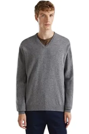 Benetton Pull à col en V M/L 1002u4407 Sweater, , XL Homme
