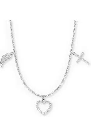 Engelsrufer Collier foi, amour et espoir pour femme en argent sterling 925 – Oxyde de zirconium – Fermoir mousqueton – Longueur : 42 + 4 + 4 cm, 50 cm, Argent sterling, Zircone cubique