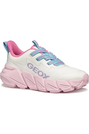 Geox J FLEXYPER Fast Girl Basket, White/Pink, 30 EU