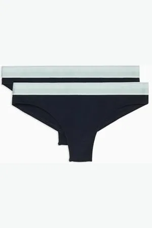 Emporio Armani Stretch Cotton Logoband 2-Pack Brazilian Brief, , XL Femme