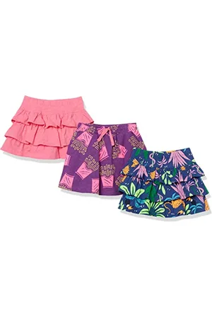 Amazon Jupe-Short à Volants en Maille (Anciennement Spotted Zebra) Fille, Lot de 3, , 9 Ans