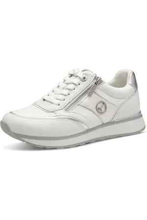 Tamaris Femme Damen 1-23726-43 Basket, Blanc/argenté, 36 EU