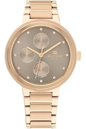 Tommy Hilfiger Montre Analogique Multifunction à Quartz pour Femme avec Bracelet en Acier Inoxydable Couleur Or Rose Clair - 1782533