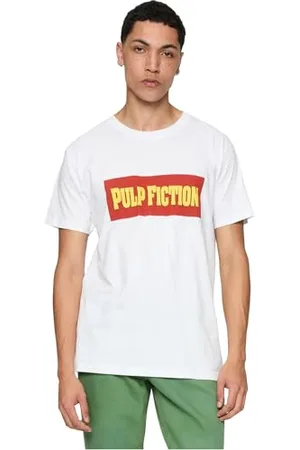 Merchcode Mc844-pulp Fiction Logo Tee T-Shirt, Blanc, S Hommes