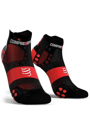 Compressport PRSV3 Ultrlight Run Low Chaussette Running Socks, Black/Red, 35-38